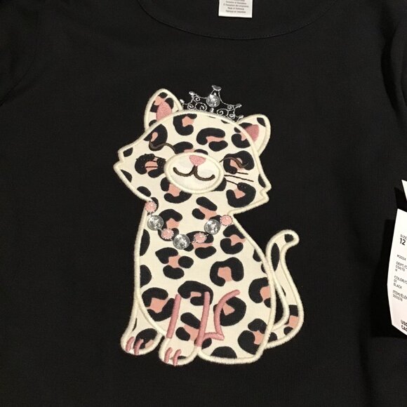 Gymboree Girl's Size 12 Pink/Black/White Leopard Jeggings and Top Outfit--NEW - Picture 2 of 2